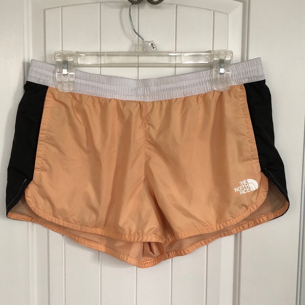 North Face Woman Hydrenaline Shorts Sz XL Windwall Orang/black Lined